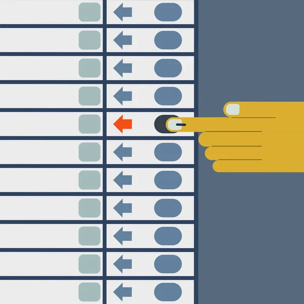 Handabstimmung Elektronischem Wahlgerät — Stockvektor