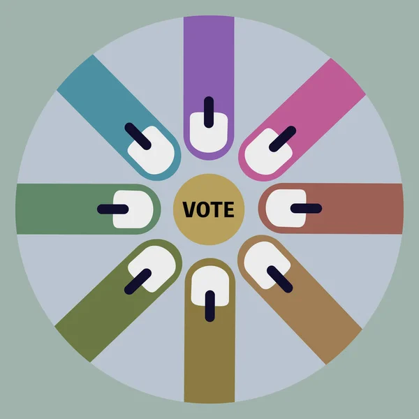 Group Fingers Electoral Stain Concept Voting Election — 图库矢量图片