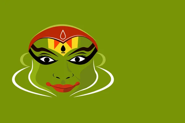 Illustration Eines Kathakali Künstlers Gesicht Vektor Illustration Design — Stockvektor