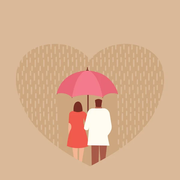 Liefde Onder Paraplu Vector Illustratie — Stockvector