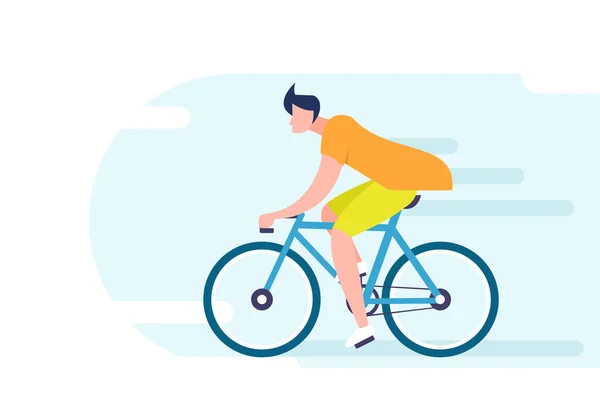 Man Cycle Speed Vector Illustration — 图库矢量图片