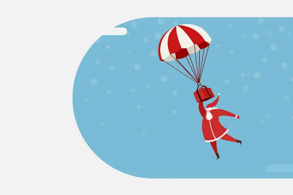 Weihnachtsmann Fallschirm Urlaubskonzept Vektor Illustration — Stockvektor