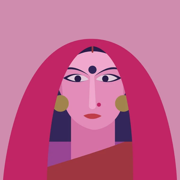 Векторная Иллюстрация Индийской Женщины — стоковый вектор