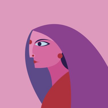 Kadın Hindistan vektör illüstrasyonuyla karşı karşıya