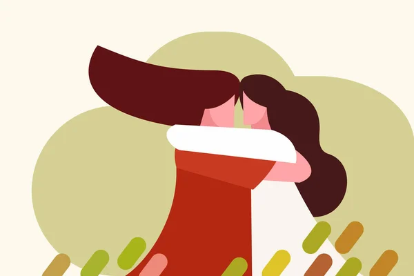 Mujeres Amigos Abrazo Vector Ilustración Diseño — Archivo Imágenes Vectoriales