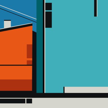 Abstract geometrical illustration of buildings for architecture backgrounds