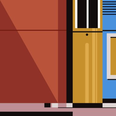 Abstract geometrical illustration of building walls for architecture backgrounds