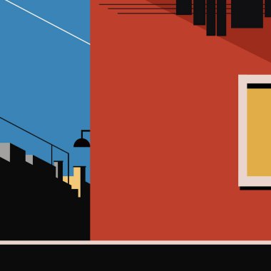 Abstract geometrical illustration of building walls for architecture backgrounds