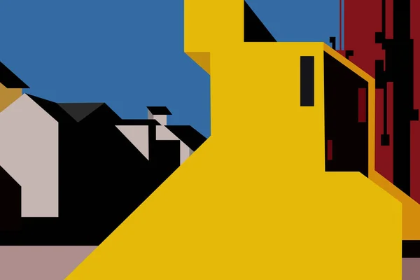 Abstrakte Farbenfrohe Illustration Von Bauformen Für Architekturhintergründe — Stockvektor