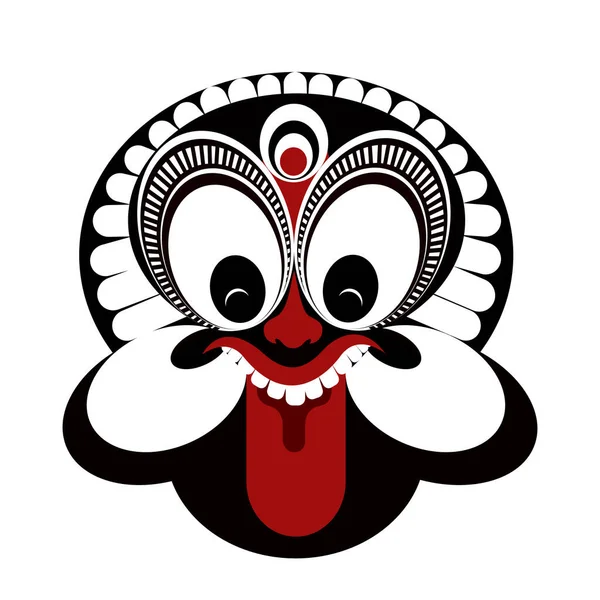 Illustration Visage Padayani Padayani Est Une Forme Art Ritualiste Kerala — Image vectorielle