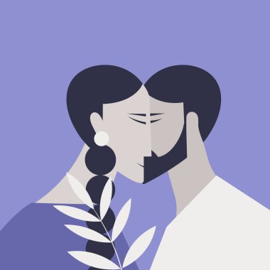 Aşk sembolü oluşturan romantik bir çift. Sevgililer Günü konsepti