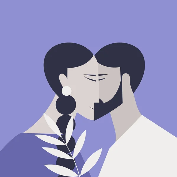 一对浪漫的夫妇组成了爱情的象征 情人节的概念 — 图库矢量图片