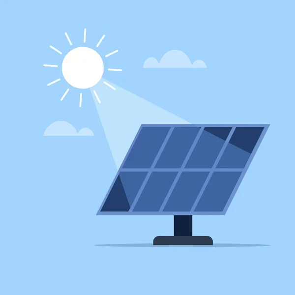 Ilustrace Solárních Panelů Vystavených Slunečnímu Světlu — Stockový vektor