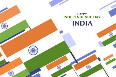 Illustration of flying Indian tricolour flags. Concept for Independence day