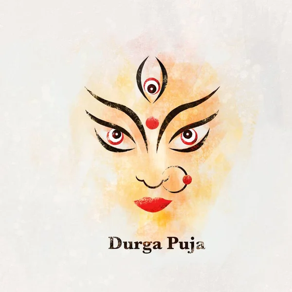 Textured illustration of Goddess Durga. Concept for Durga Puja festival of India.
