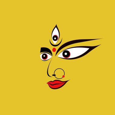 Tanrıça Durga 'nın tasviri. Durga Puja festivali için kavram