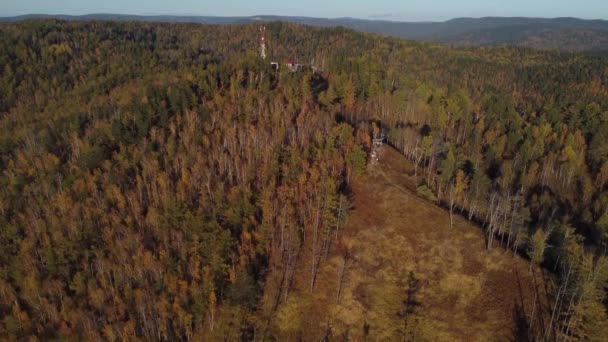 Höstens Flygbilder Över Bajkalen Sibirien — Stockvideo