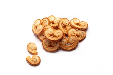 Beyaz arkaplan ile izole edilmiş Palmier puf böreği