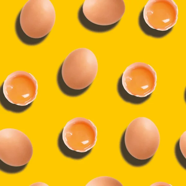 printable eggs pattern with yellow background