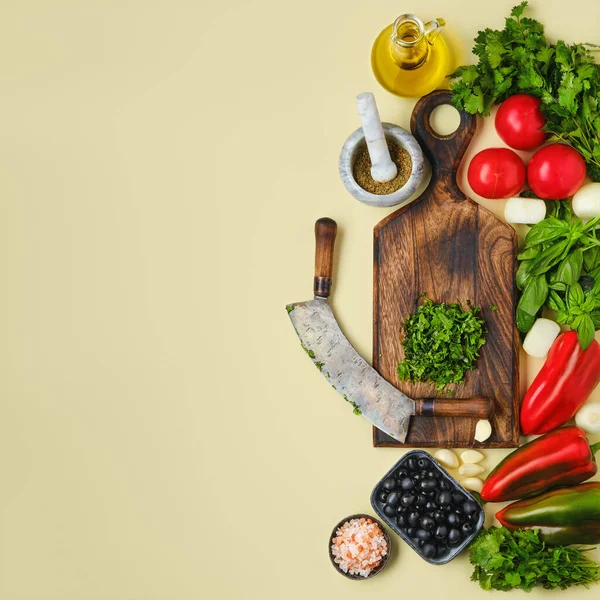 Вид Сверху Мецалуну Ффреш Овощи Всемирный День Вегетарианского Питания — стоковое фото