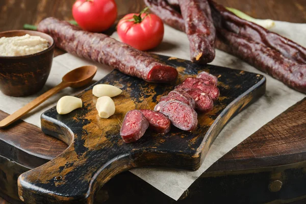 Dried Sausage Made Venison Meat — 图库照片