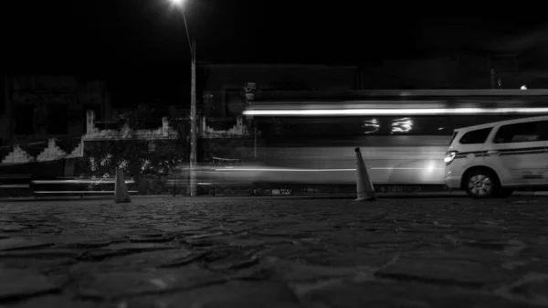 Salvador Bahia Brésil Mai 2021 Mouvement Lent Circulation Automobile Nuit — Photo