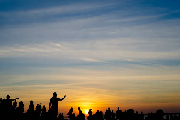 Salvador Bahia Brazil June 2021 Silhouette People Enjoying Wonderful Colorful — Stock Photo, Image