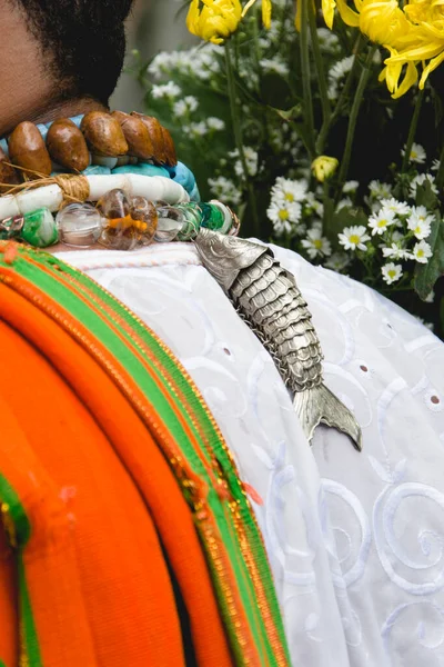 Salvador Bahia Brasil Fevereiro Membro Religião Castiçal Participa Uma Festa — Fotografia de Stock