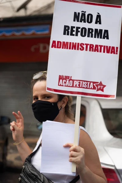 Salvador Bahia Brazílie Června 2021 Protestující Protestují Proti Vládě Prezidenta — Stock fotografie