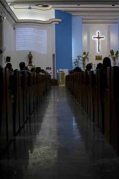 Salvador Bahia Brazilië September 2014 Trouw Aanwezig Bij Mis Kerk — Stockfoto