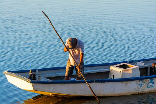 Cachoeira Bahia Brasile Novembre 2014 Pescatore Che Naviga Con Sua — Foto Stock