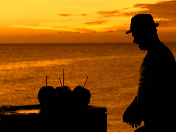 Salvador Bahia Brésil Janvier 2019 Silhouette Personnes Observant Coucher Soleil — Photo