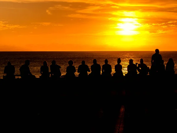Salvador Bahia Brazil January 2019 Silhouette People Watching Sunset Rio — Stock Photo, Image