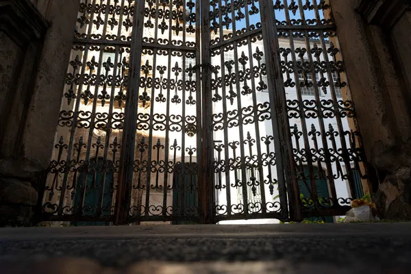 Ancienne Porte Fer Protégeant Église Salvador Bahia Brésil — Photo