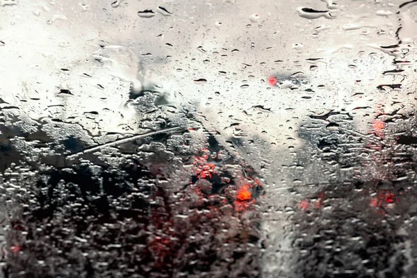 Denní Provoz Výhled Oknem Deštivého Dne Salvador Bahia Brazílie — Stock fotografie