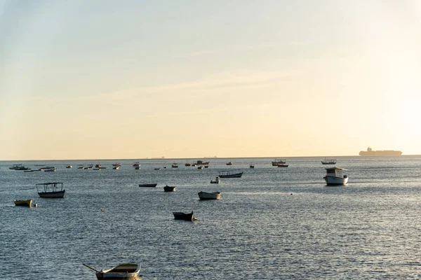Рыбацкие Лодки Пришвартовались Море Сальвадор Бахия Бразилия — стоковое фото
