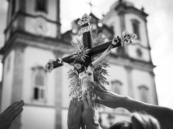 Salvador Bahia Brasil Dezembro 2018 Fiéis Celebram Última Sexta Feira — Fotografia de Stock