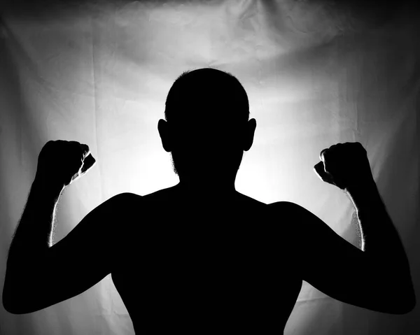 Retrato Blanco Negro Silueta Hombre Sobre Fondo Blanco Salvador Bahía — Foto de Stock