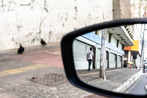 Salvador Bahia Brazil June 2021 View Urban Scene Car Rearview — Stock Photo, Image