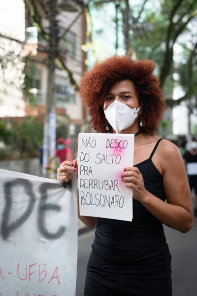 Сальвадор Баїя Бразилія Червня 2021 Протестуючі Протестують Проти Уряду Президента — стокове фото