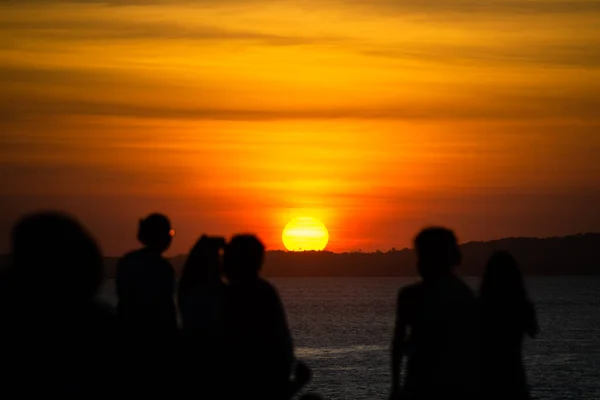Salvador Bahia Brasilien Juni 2021 Silhouette Von Menschen Die Den — Stockfoto