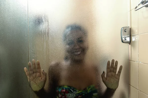 Retrato Uma Mulher Casa Banho Lavar Salvador Bahia Brasil — Fotografia de Stock