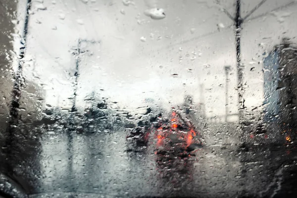 Ежедневное Движение Вид Через Окно Дождливый День Сальвадор Бахия Бразилия — стоковое фото