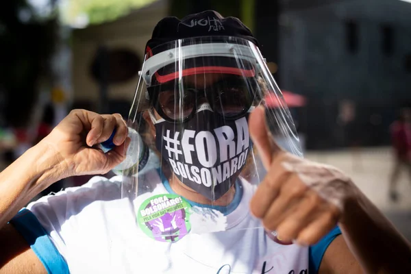 Salvador Bahia Brasil Junio 2021 Manifestantes Protestan Contra Gobierno Del — Foto de Stock