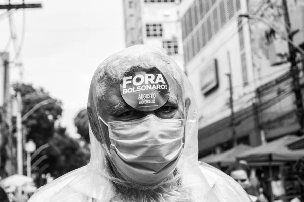 Salvador Bahia Brazil July 2021 People Protest Government President Jair — Fotografia de Stock