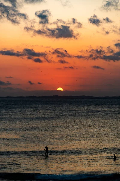 Puesta Sol Dramática Farol Barra Salvador Bahia Brasil — Foto de Stock