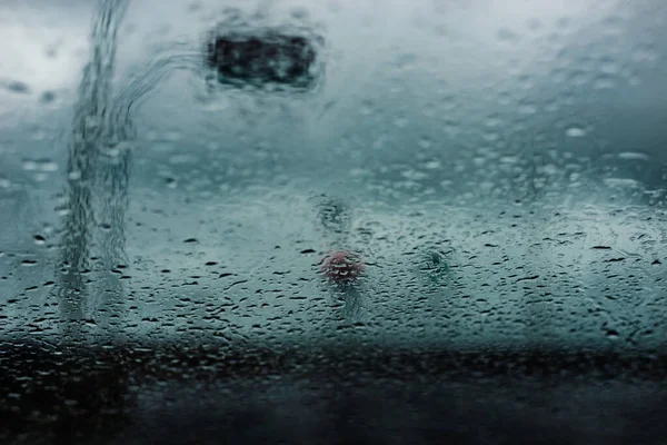 Θέα Από Εσωτερικό Του Αυτοκινήτου Κατά Της Ισχυρής Βροχής Salvador — Φωτογραφία Αρχείου