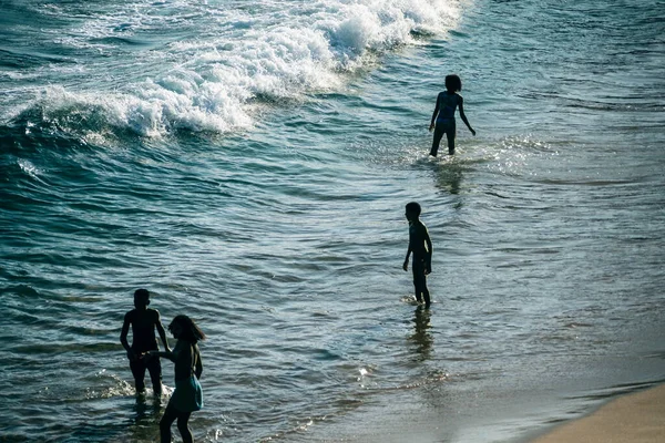 Salvador Bahia Brazil September 2021 People Bathing Water Paciencia Beach — 图库照片