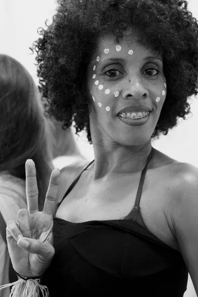 Atriz Preparando Camarim Para Subir Palco Teatro Salvador Bahia Brasil — Fotografia de Stock