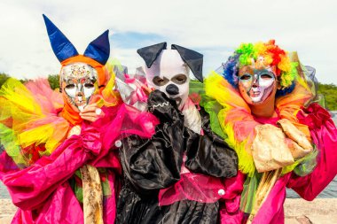 Maragogipe, Bahia, Brezilya - 04 Mart 2019: Carnaval de Maragojipe Brezilya 'nın Bahia eyaletinin Maragogipe şehrinde her yıl düzenlenen geleneksel bir karnaval festivali..